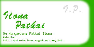 ilona patkai business card