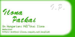 ilona patkai business card